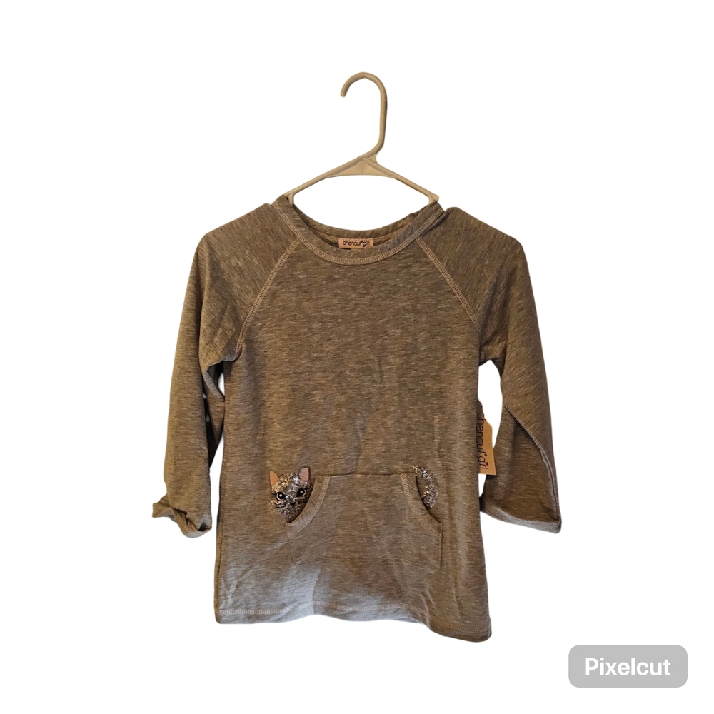 NWOT Girls Size 10 Chenault Long Sleeve Top with Cat Pockets
